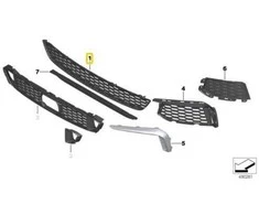 Bmw Oro G30 G31 Centrinis Oro Įpūtės Grillis Originalus 51118064930