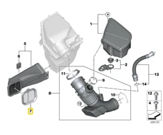Bmw Oro Įtraukimo Grotelė G30 G31 G32 G11 G12 G14 G15 Originalus 13717643298