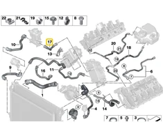 Bmw Oro Pūstuvo Aušinimo Šlaunis 5 G30 7 G11 17127933661 Originalus 17127933661