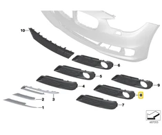 Bmw Oro Uodegaus Įsiurbimo Angos Grillis Kairys 51117331677