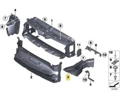 BMW Oro Vaizdo Šoninis Kairysis 3 F30 F31 51747396939 Originalus