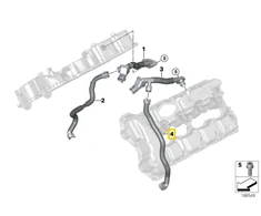 BMW Oro Ventilių Vamzdis 5 F07 F10 F11 11157575641 Originalus