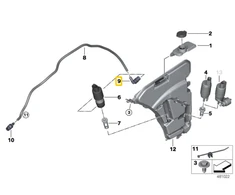 BMW Priekinio Žibinto Plovimo Žarnos Jungtis G30 F90 G31 Originalus 61677210627