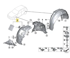 BMW Priekinis Dešinys Ratinų Dėklas Originalus 51717260712