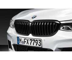 BMW 6 G32 GT priekinis grotelių kairysis elementas, juodos spalvos, blizgus, originalus, 51712445003