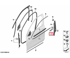 BMW Priekinis Kairys Durų Apsaugos B Stulpas X1 F48 11 2014 07 2019 X1 F48 LCI 05 2018 06 2022 Originalus 51337366155