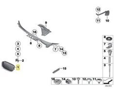 Bmw Priekinis Kairys Grillis 7 F01 F02 F03 Originalus 51138057089