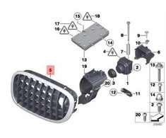 BMW Priekinis Kairysis Grilis 7 F01 F02 F03 Originalus 51138035973