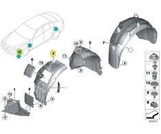 BMW Priekinis Kairysis Ratai Dangtelis 7 G11 G12 Originalus 51717493365