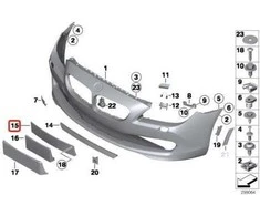 BMW Priekinis Numerio Plokštės Laikiklis 6 F06 F12 F13 Originalus 51137224771