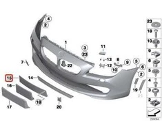 BMW Priekinis Numerio Plokštės Laikiklis 6 F06 F12 F13 Originalus 51137224771