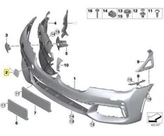 BMW Priekinis Priminis Traukimo Fiksuotės Dėklas 7 G11 G12 Originalus 51118064756