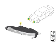 BMW Priekinis Rūkas Žibintas LED Kairysis 7 G11 G12 Originalus 63177342953