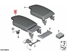 BMW Priekinis Vidurinis Rankenos Pagalvė Odos 3 F30 316d 318d 320d Originalus 51169285156