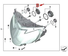 BMW priekinių žibintų dangtelis K52 R1200RT K28 R1200ST Originalus 63127698286
