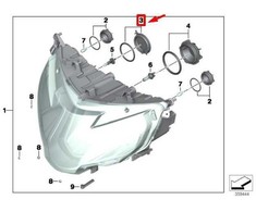 BMW priekinių žibintų dangtelis K52 R1200RT K28 R1200ST Originalus 63127698286