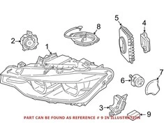 BMW F30 F31 LCI priekinių žibintų restauravimo rinkinys Mažų dalių rinkinys Originalus 63117419610