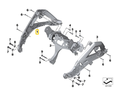 BMW R 1200 GS R 1250 GS Priekinis Kėbulas Nešėjas Kairysis Originalus 46639480889