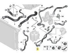 BMW Radiatorio Šlaunelis 3 G20 G21 Originalus 17128654831