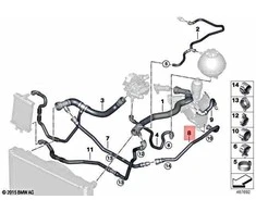 BMW Radiatorio Šlaunis F20 F21 F22 F30 F31 F32 F36 Originalus 17128662834