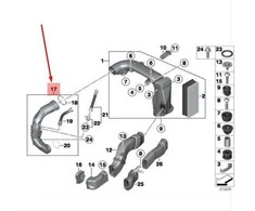 Bmw Reinluftrohr 5 F07 F10 F11 6 F06 F12 F13 13718508171 Originalus