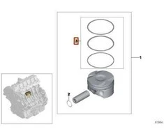 Bmw Remonto Rinkinys Stūmoklio Žiedams E81 E87 E90 Originalus 11257562457