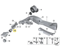 BMW Rubber mounting Originalus 22326860542 5' G30