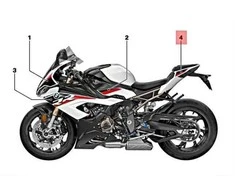 BMW S 1000 RR 19 Galinis Dešinys Dekoratyvinis Apdangalas Originalus 51147925474