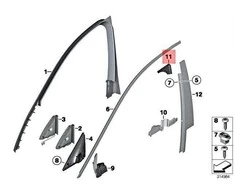 BMW Sandarinimas B Stulpelis Virsutinis Kairysis 7 F01 F02 F04 Originalus 51337248687