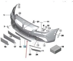 Bmw Spoiler Front 6 F06 F12 F13 51117279213 Originalus 51117279213
