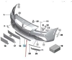 Bmw Spoiler Front 6 F06 F12 F13 51117279213 Originalus 51117279213