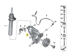 BMW Sraigės guolis, kameros korekcija, dešinysis 1 F40 F44 F45 F46 X1 F48 X2 F39 MINI F54 F60 Originalus 31216876852