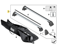 BMW Stiklinės Stoginės Vežėjų Komplektas F45 F31 82712350124