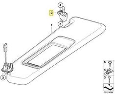 Bmw Sun Visor Bracket E92 E60 E61 X3 F25 Originalus 51167066647