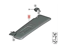 Bmw Sun Visor Dešinė 2 F23 4 F33 F83 Originalus 51167325440