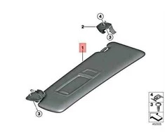 Bmw Sun Visor Dešinė 2 F23 4 F33 F83 Originalus 51167325440