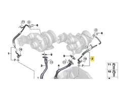 BMW Turbopompės Aliejaus Tieknės Vamzdis G30 G11 G12 G14 G15 Originalus 11428487485