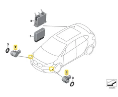 Bmw Ultrasonic Sensor Mediterranean Mėlyna F45 F46 G30 G31 G32 F48 F39 Originalus 66209336920
