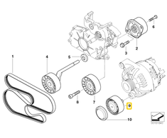 Bmw Umlenkrolle E60 E61 E63 E64 2002 2010 Originalus 11287802146
