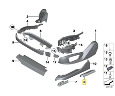 BMW Uzdarymas Sėdymo Šarnyro Galinis Dešinysis Originalus 52109175072