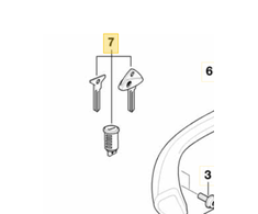 BMW užrakto cilindras su raktais Z3 Z4 originalus 51252313284