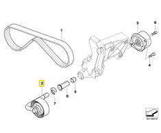 Bmw V Ribbed Juostos Tempdiklis E46 E60 E61 Originalus 64557786706