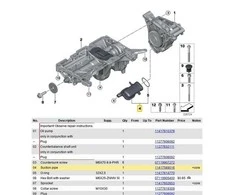 BMW variklio alyvos siurblio įsiurbimo vamzdelis 11417589016 Originalus