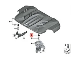 BMW variklio dangčio išorinė veržlė 13717593466 Originali