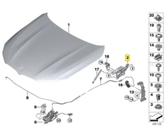BMW Variklio Gamyklos Sraigto Kablys Kairysis G30 F90 G31 G32 G11 G12 G14 G15 G16 Originalus 41007427051