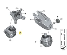 BMW Variklio Palaikymas Desine 3 G20 5 G30 G31 X3 X4 X5 X6 Originalus 22116860496