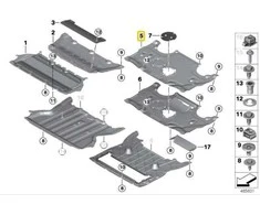 BMW Variklio Skyrius Uždengimas Galinis 5 G30 7 G11 Originalus 51757340171