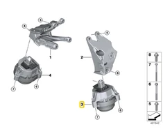 BMW Variklio Stovėsas Kairys 5 G30 G31 X3 G01 X4 G02 Originalus 22116860495