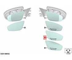 BMW Veidrodis Silikonas įkaitomas Dešinysis 51168050088