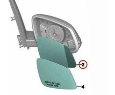 BMW Veidrodis Siluminis Šildomas Plačiavizis Dešinysis F45 F46 F48 Originalus 51167377978